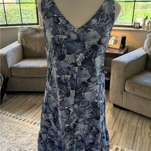 Tommy Bahama Athletic Navy and White Tropical Dress